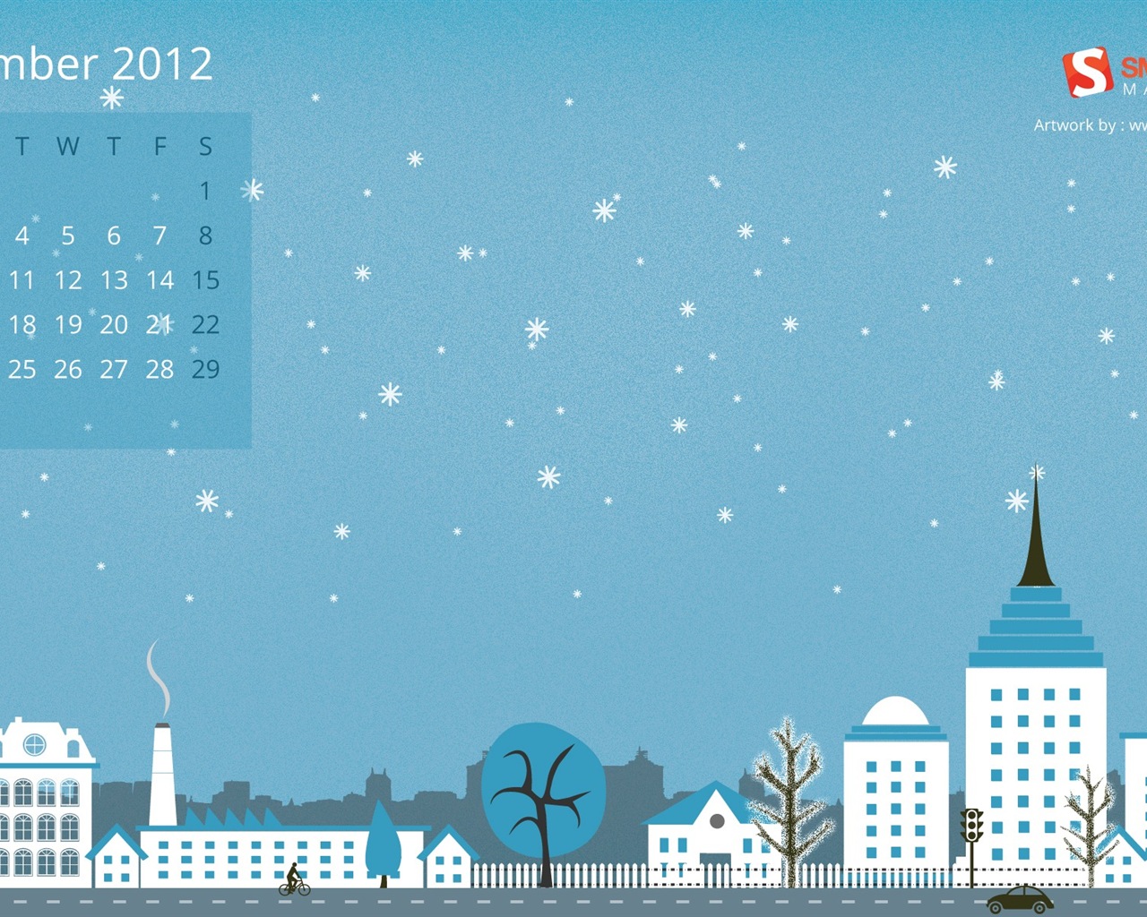 2012年12月カレンダー壁紙（2） #15 - 1280x1024
