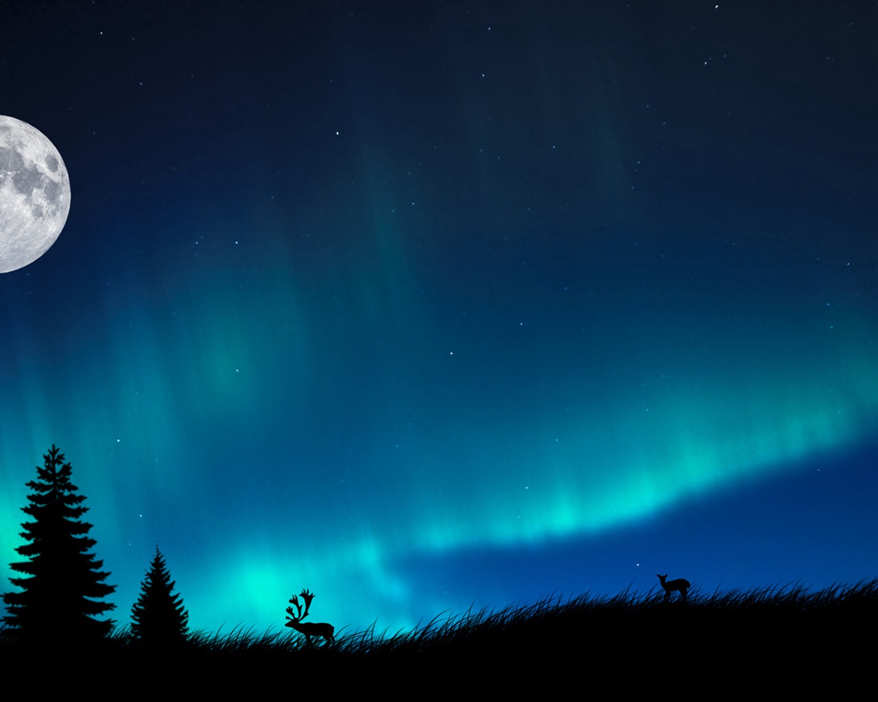 Природные чудеса Northern Lights HD обои (1) #13 - 1280x1024