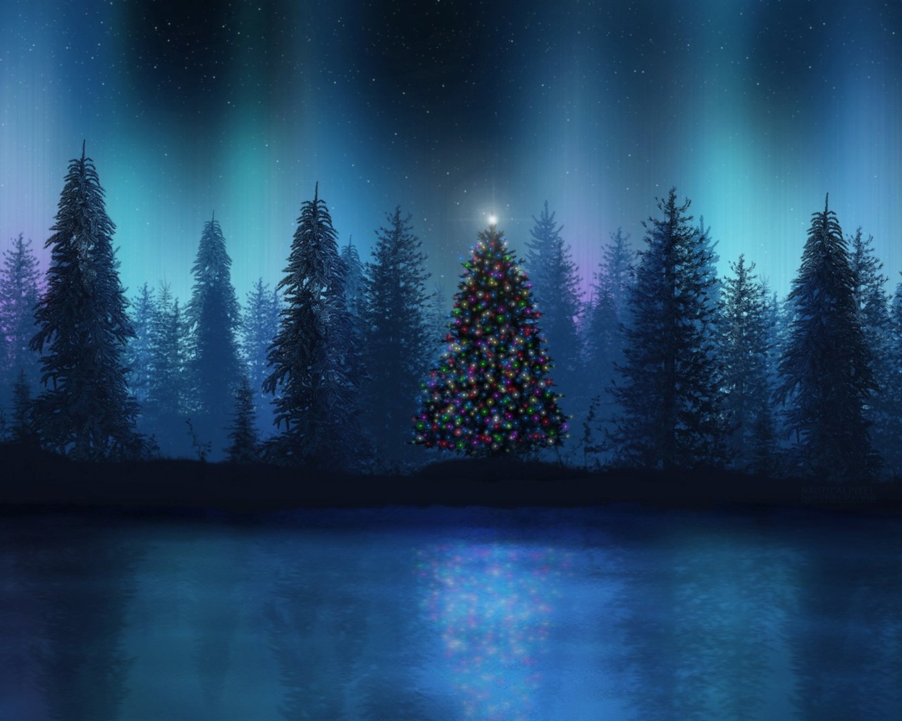 Природные чудеса Northern Lights HD обои (1) #14 - 1280x1024