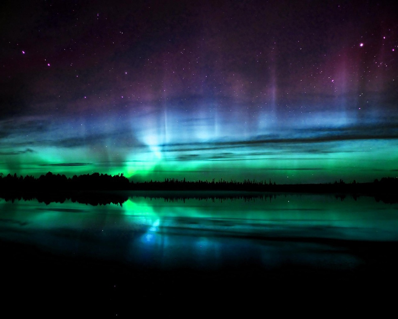 Природные чудеса Northern Lights HD обои (1) #16 - 1280x1024