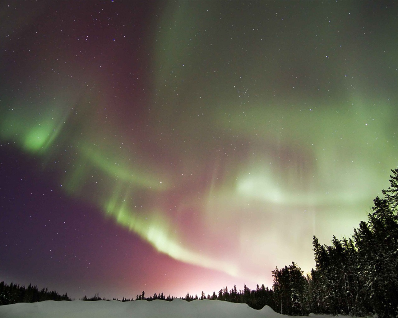 Природные чудеса Northern Lights HD обои (1) #18 - 1280x1024