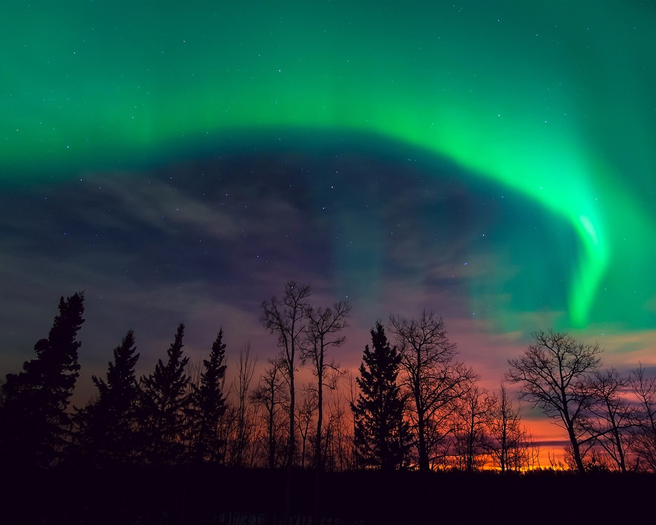 Природные чудеса Northern Lights HD обои (1) #19 - 1280x1024