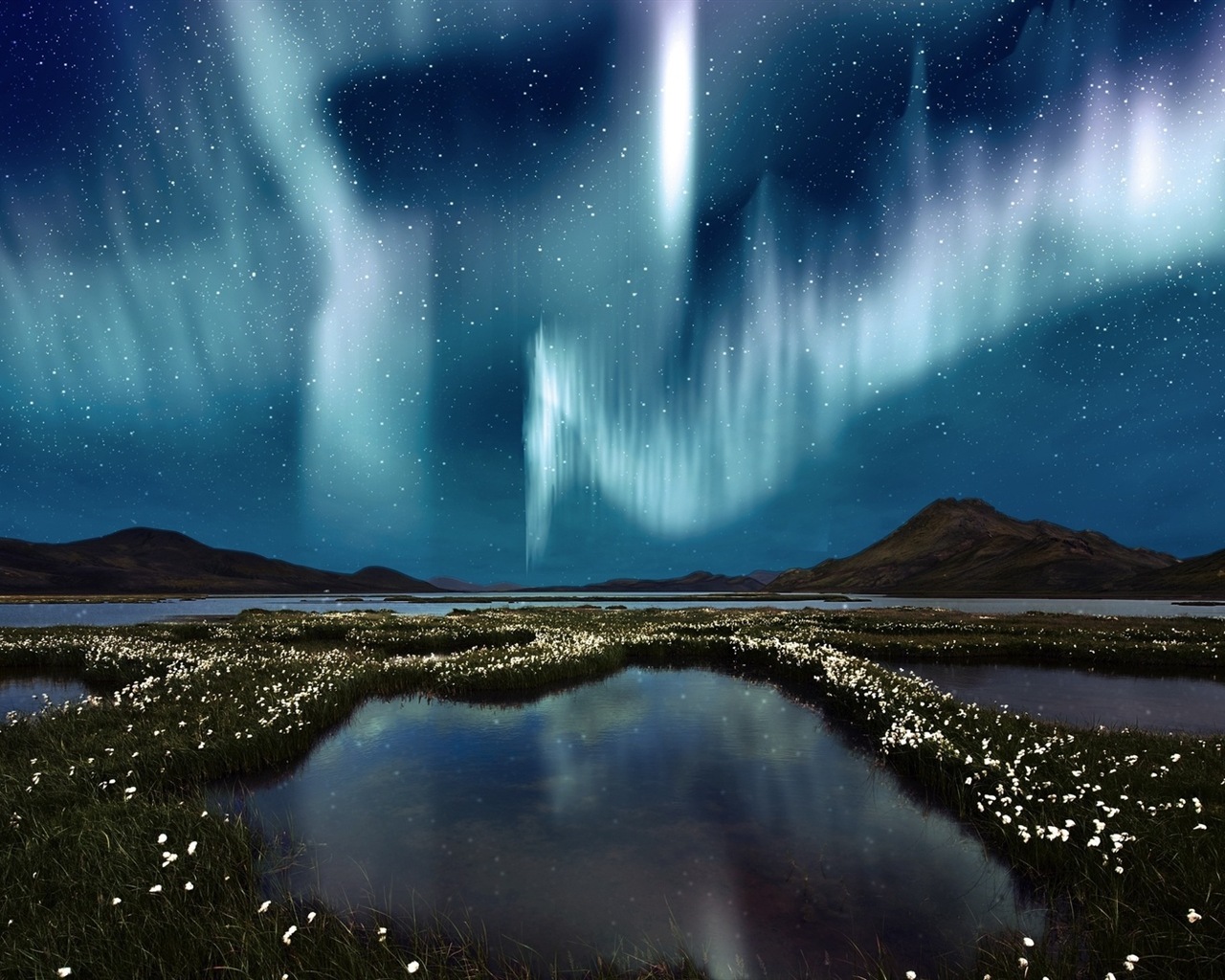 Přírodní divy Northern Lights HD Wallpaper (2) #7 - 1280x1024