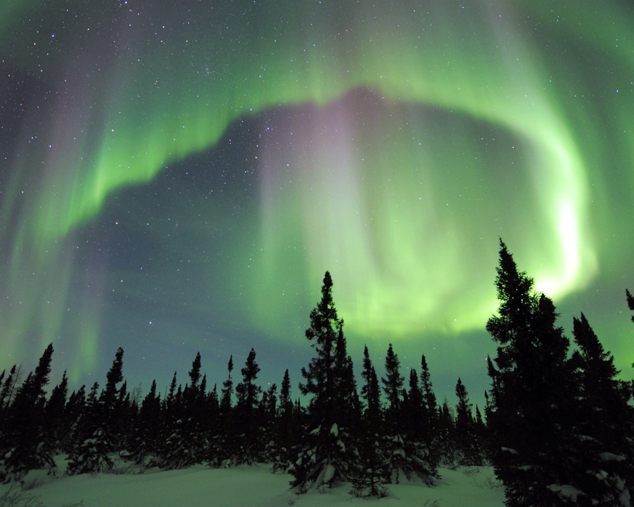 Природные чудеса Northern Lights HD обои (2) #9 - 1280x1024