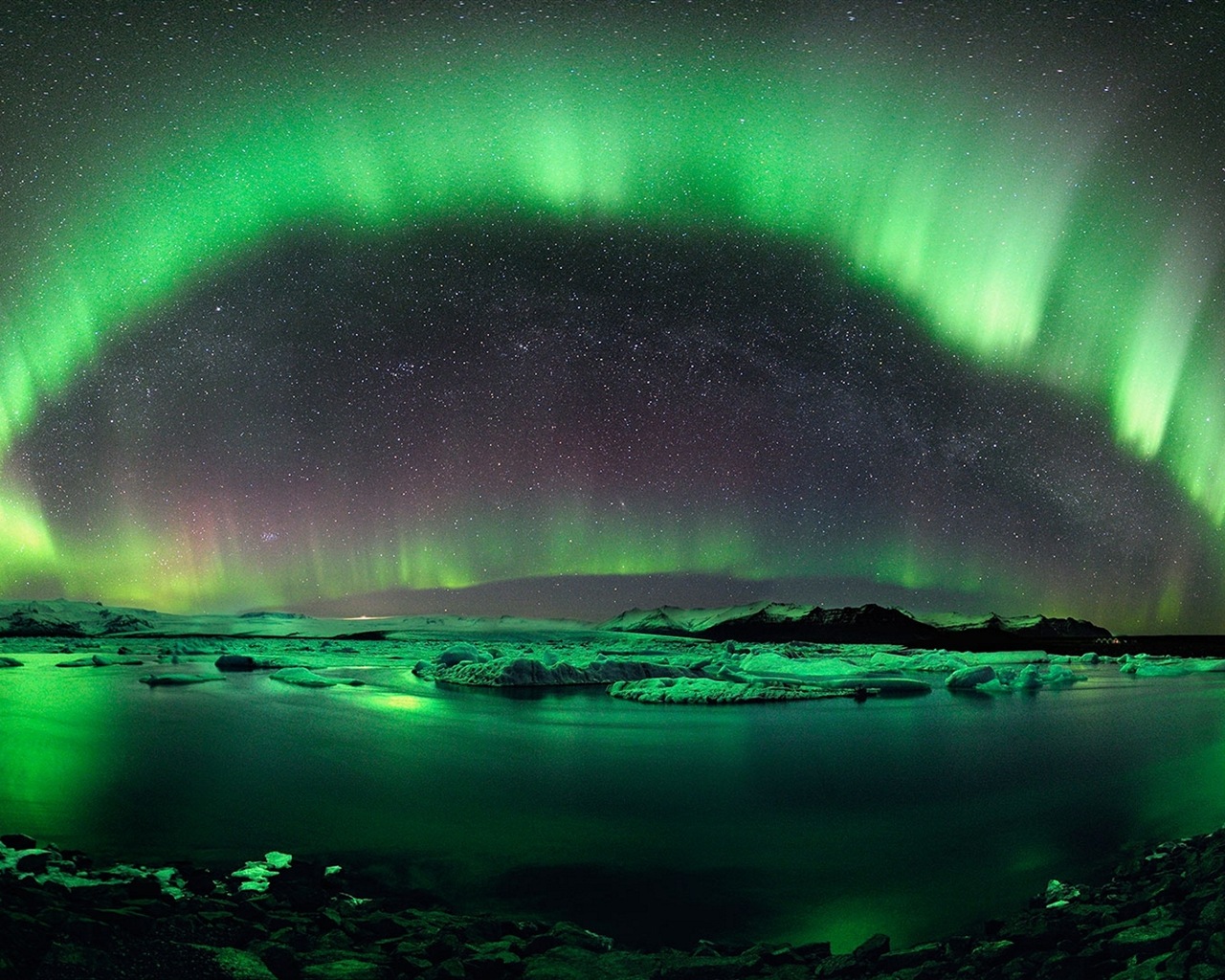 Природные чудеса Northern Lights HD обои (2) #10 - 1280x1024