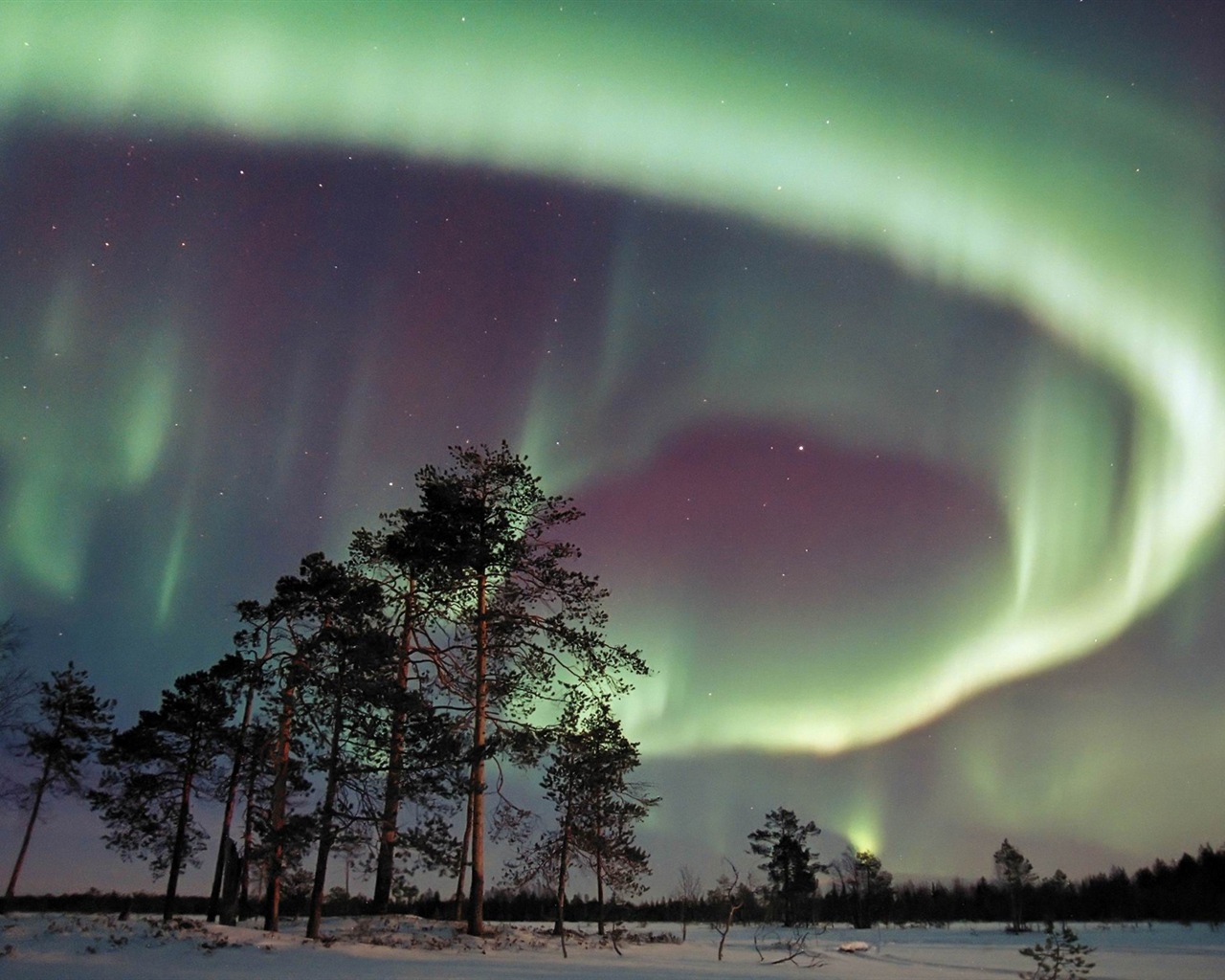 Природные чудеса Northern Lights HD обои (2) #13 - 1280x1024
