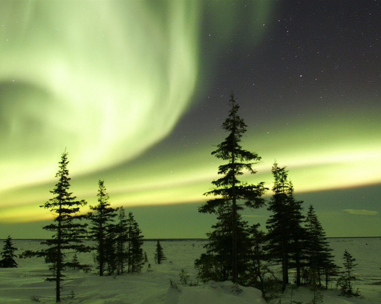 自然奇景，北极光高清壁纸(二)18 - 1280x1024
