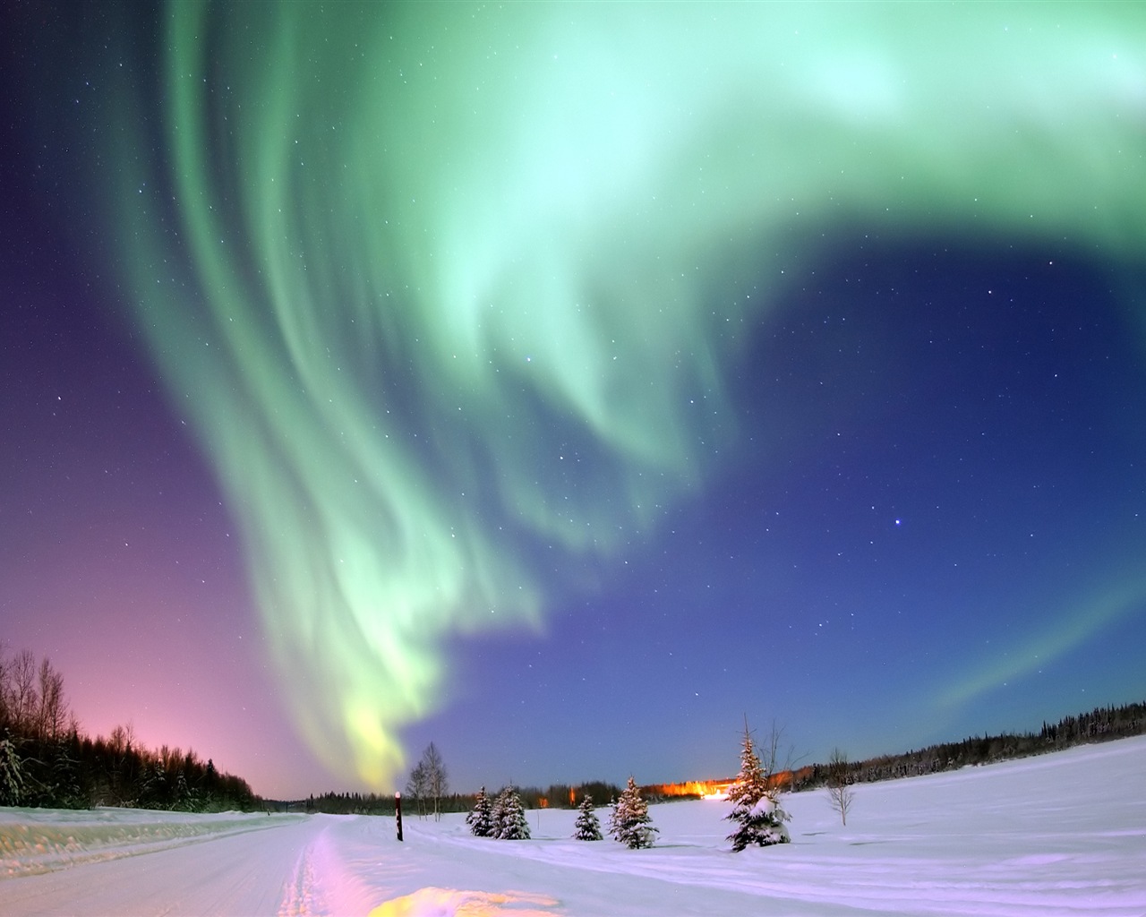 Přírodní divy Northern Lights HD Wallpaper (2) #22 - 1280x1024