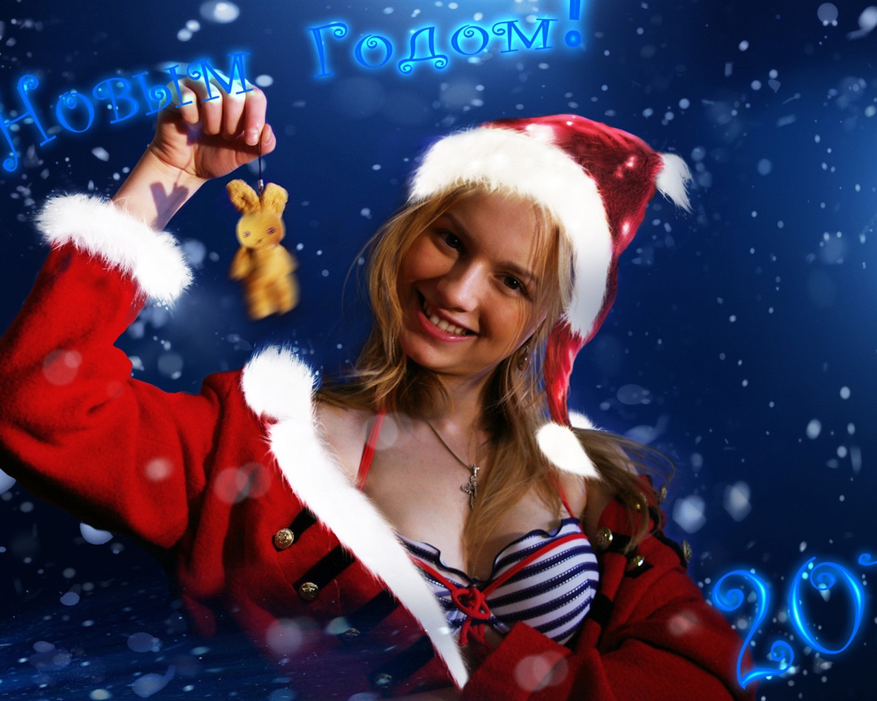 아름다운 크리스마스 소녀 HD 배경 화면 (1) #12 - 1280x1024