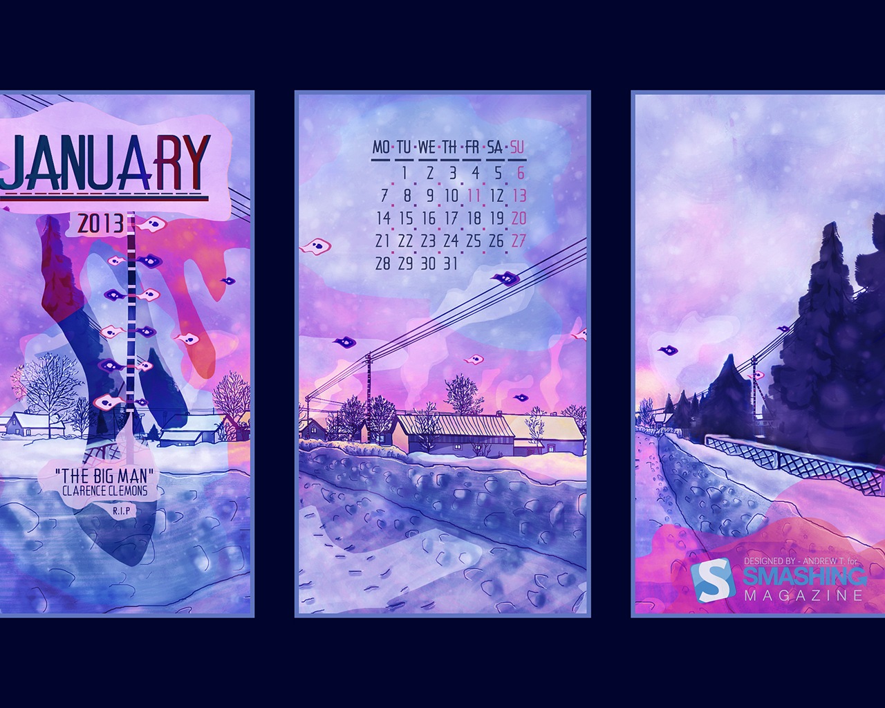 01 2013 Calendar fondo de pantalla (2) #6 - 1280x1024