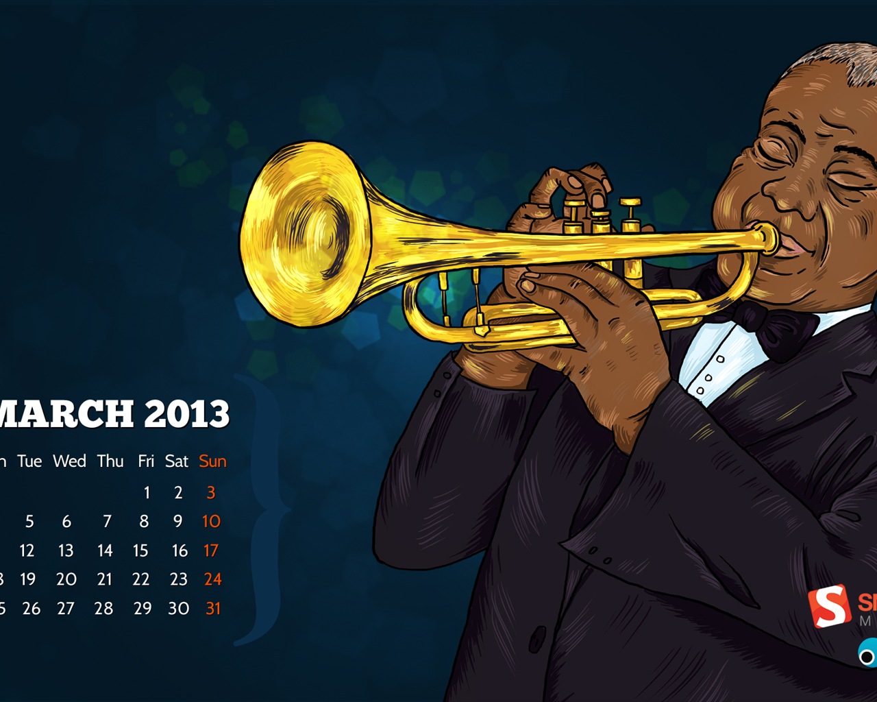 März 2013 Kalender Wallpaper (2) #2 - 1280x1024