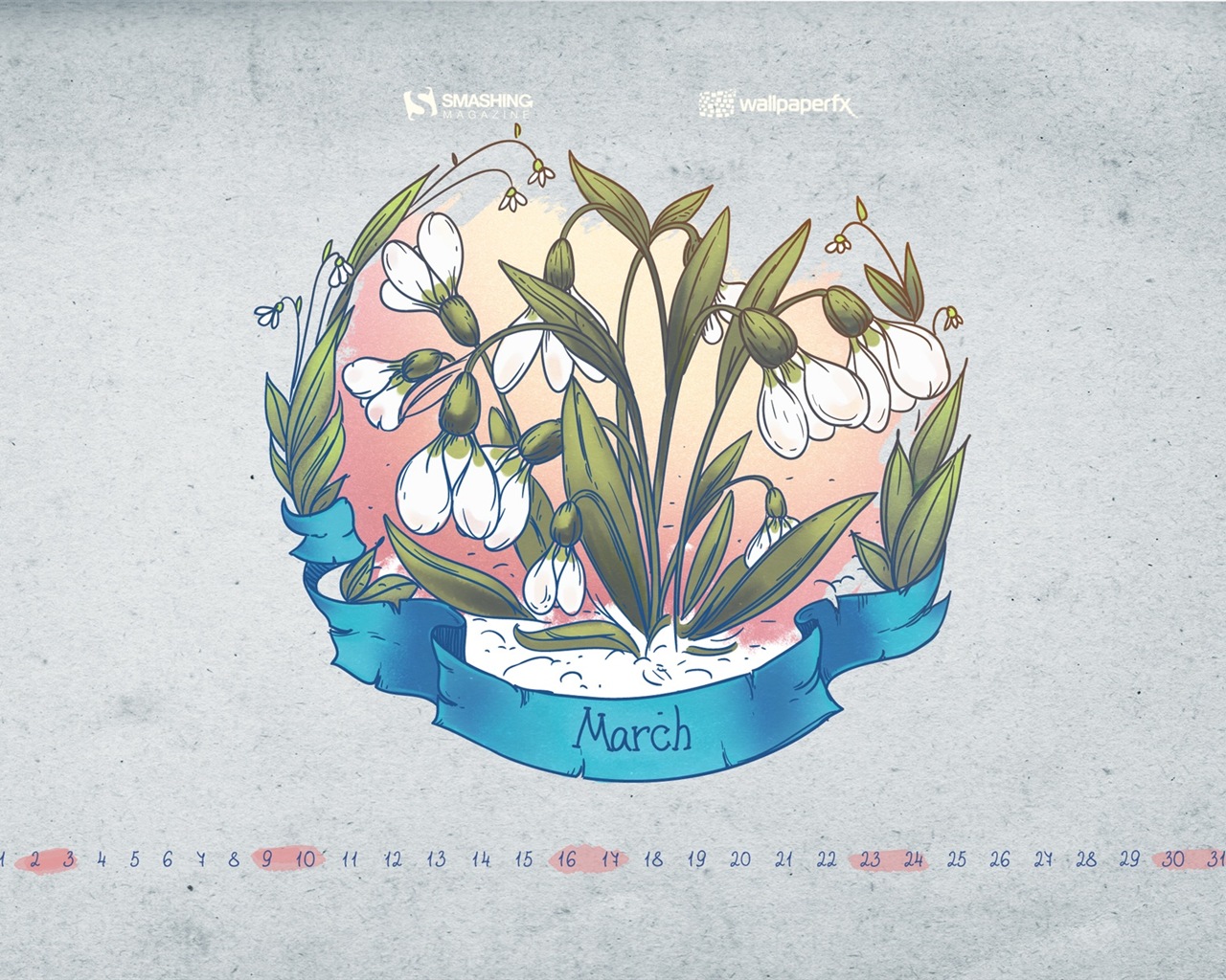 März 2013 Kalender Wallpaper (2) #11 - 1280x1024