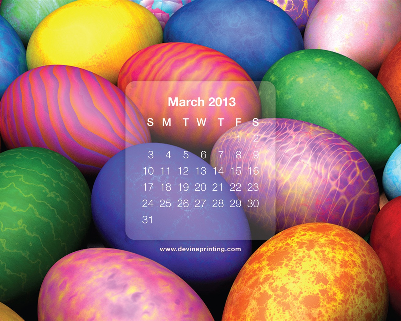 März 2013 Kalender Wallpaper (2) #17 - 1280x1024