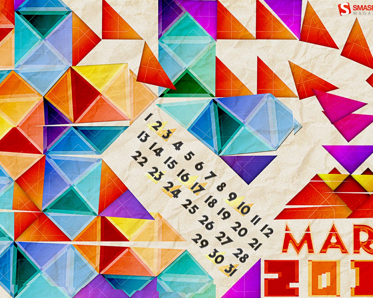 Март 2013 календарь обои (1) #16 - 1280x1024