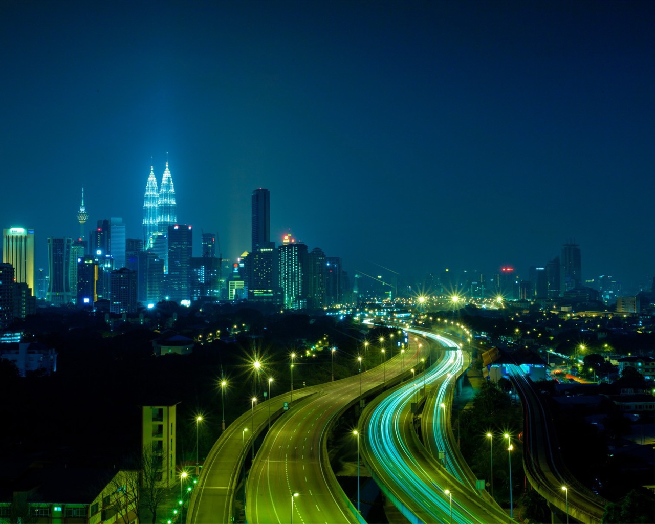 매력적인 도시의 밤 HD 배경 화면 #5 - 1280x1024