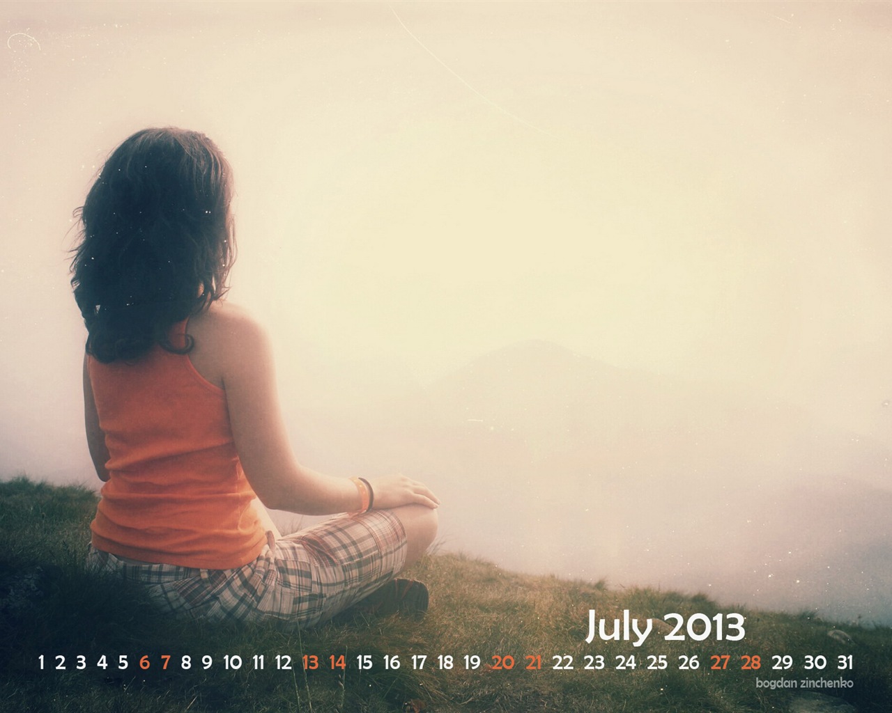 2013年7月カレンダー壁紙（2） #3 - 1280x1024