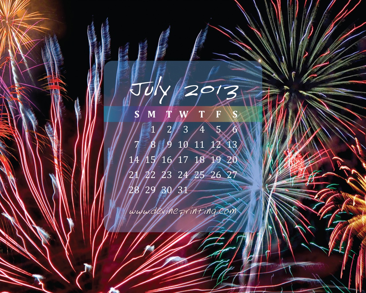 07 2013 calendario fondo de pantalla (2) #14 - 1280x1024
