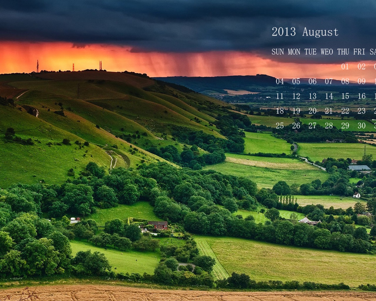 August 2013 Kalender Wallpaper (1) #3 - 1280x1024