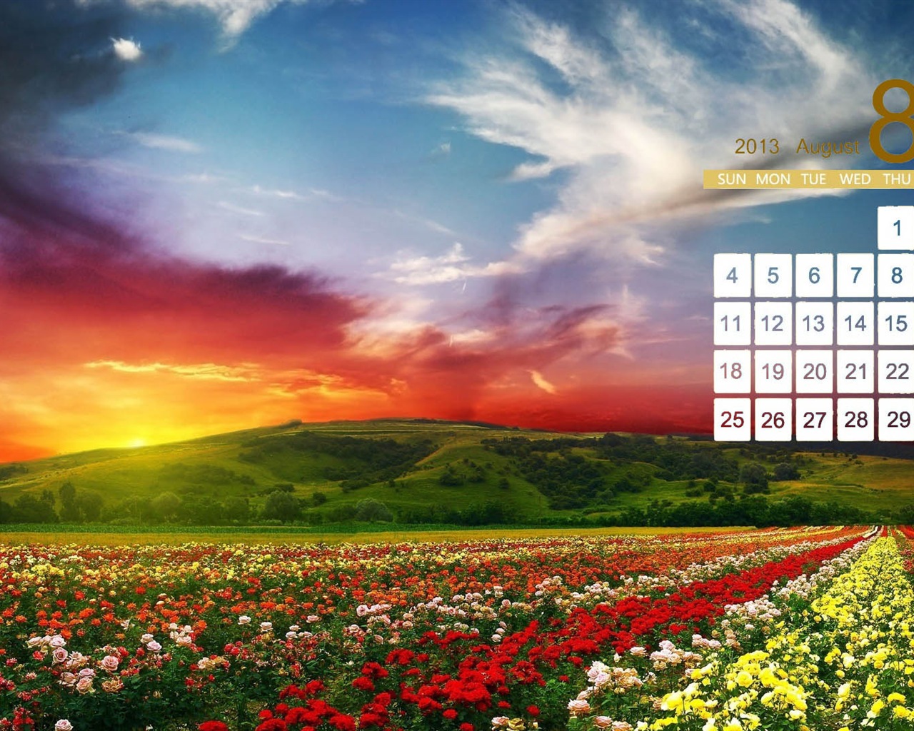 08 2013 calendario fondo de pantalla (2) #18 - 1280x1024