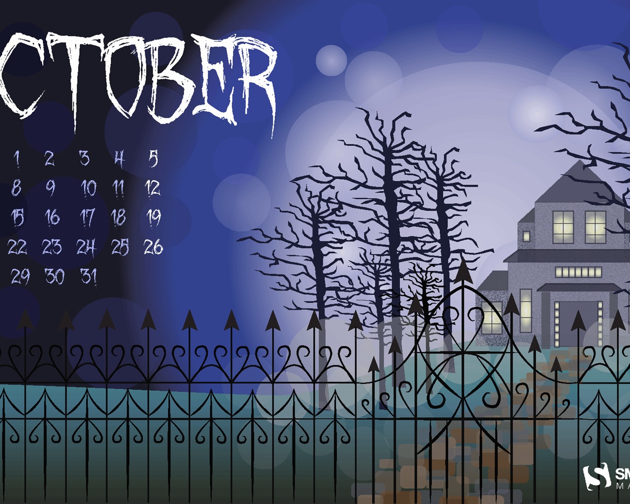 2013年10月カレンダー壁紙（2） #1 - 1280x1024