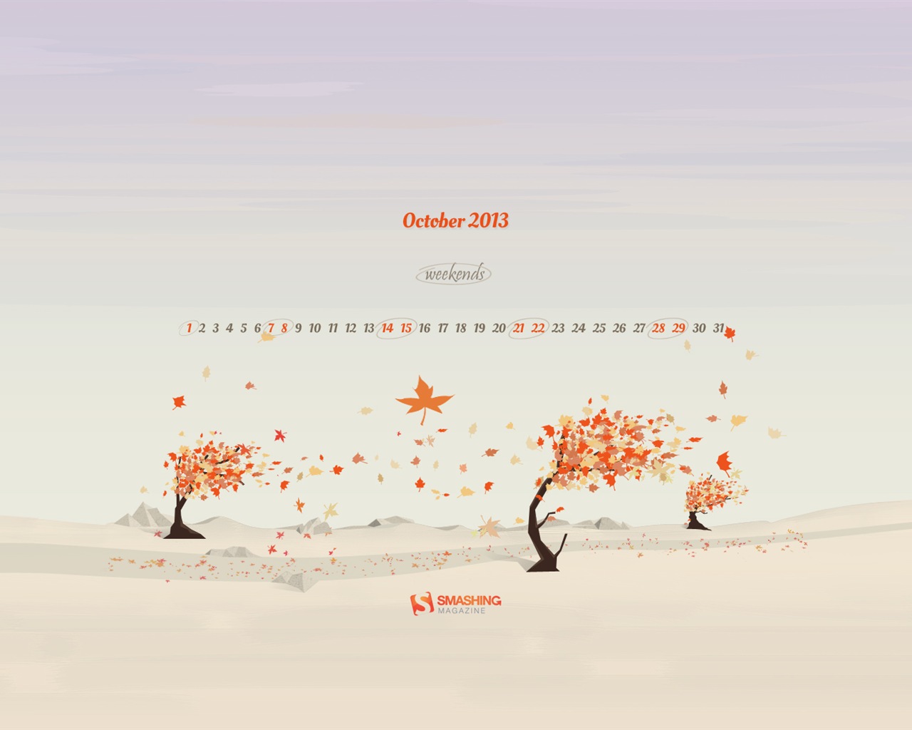 2013年10月 月曆壁紙(二) #10 - 1280x1024