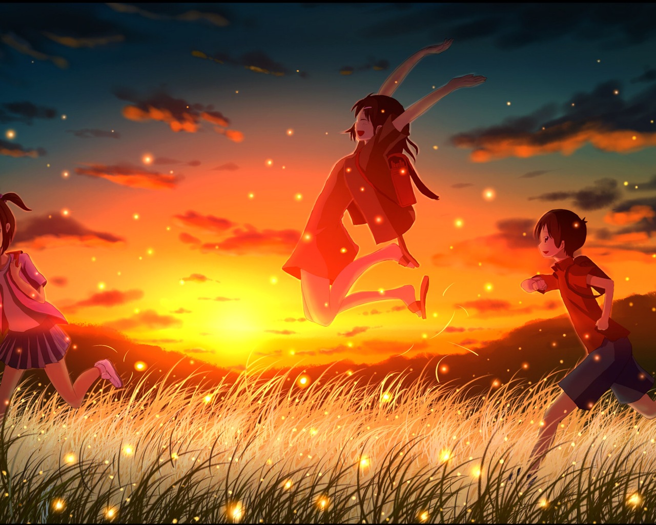 Firefly Summer beautiful anime wallpaper #1 - 1280x1024