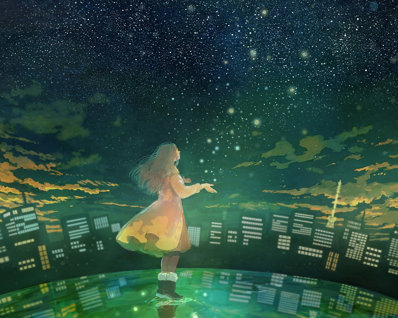 Firefly Summer beautiful anime wallpaper #3 - 1280x1024