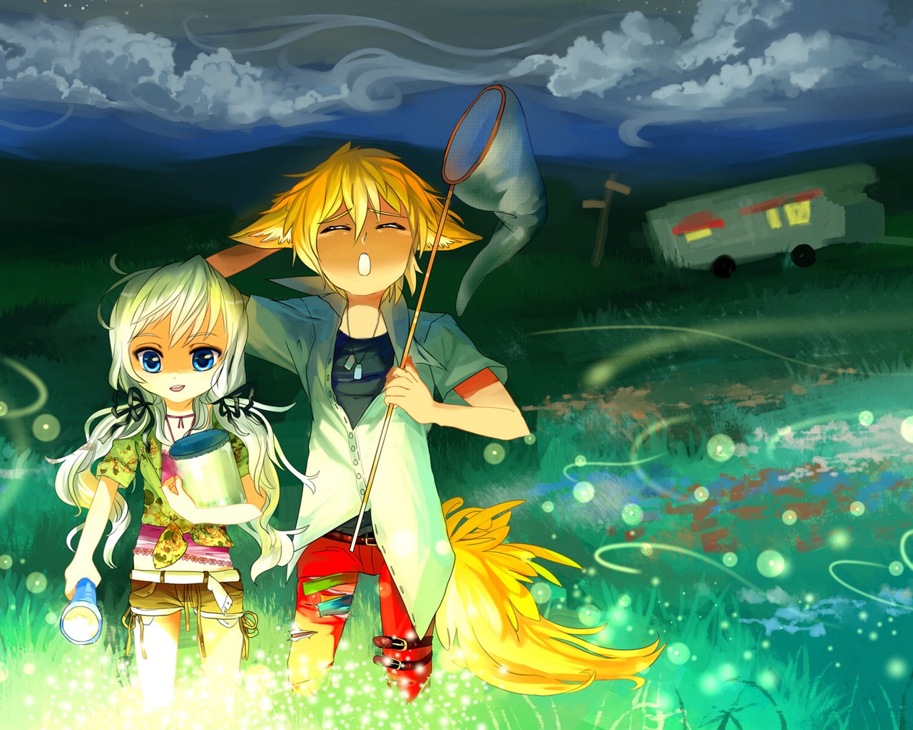 Firefly Summer beautiful anime wallpaper #15 - 1280x1024