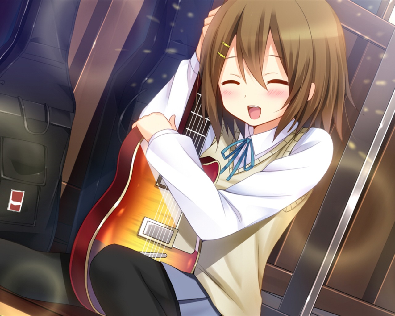 音楽ギターアニメの女の子HDの壁紙 #6 - 1280x1024