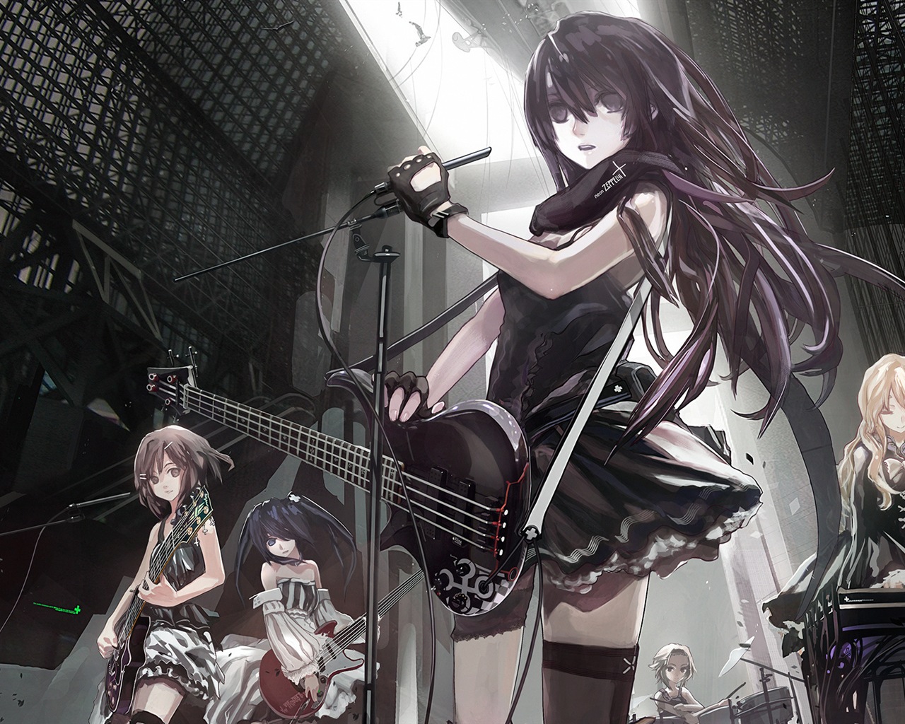 Musique guitare anime girl wallpapers HD #7 - 1280x1024