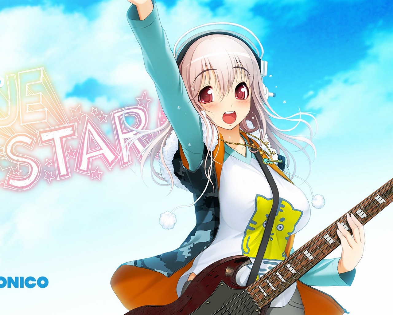 音楽ギターアニメの女の子HDの壁紙 #11 - 1280x1024