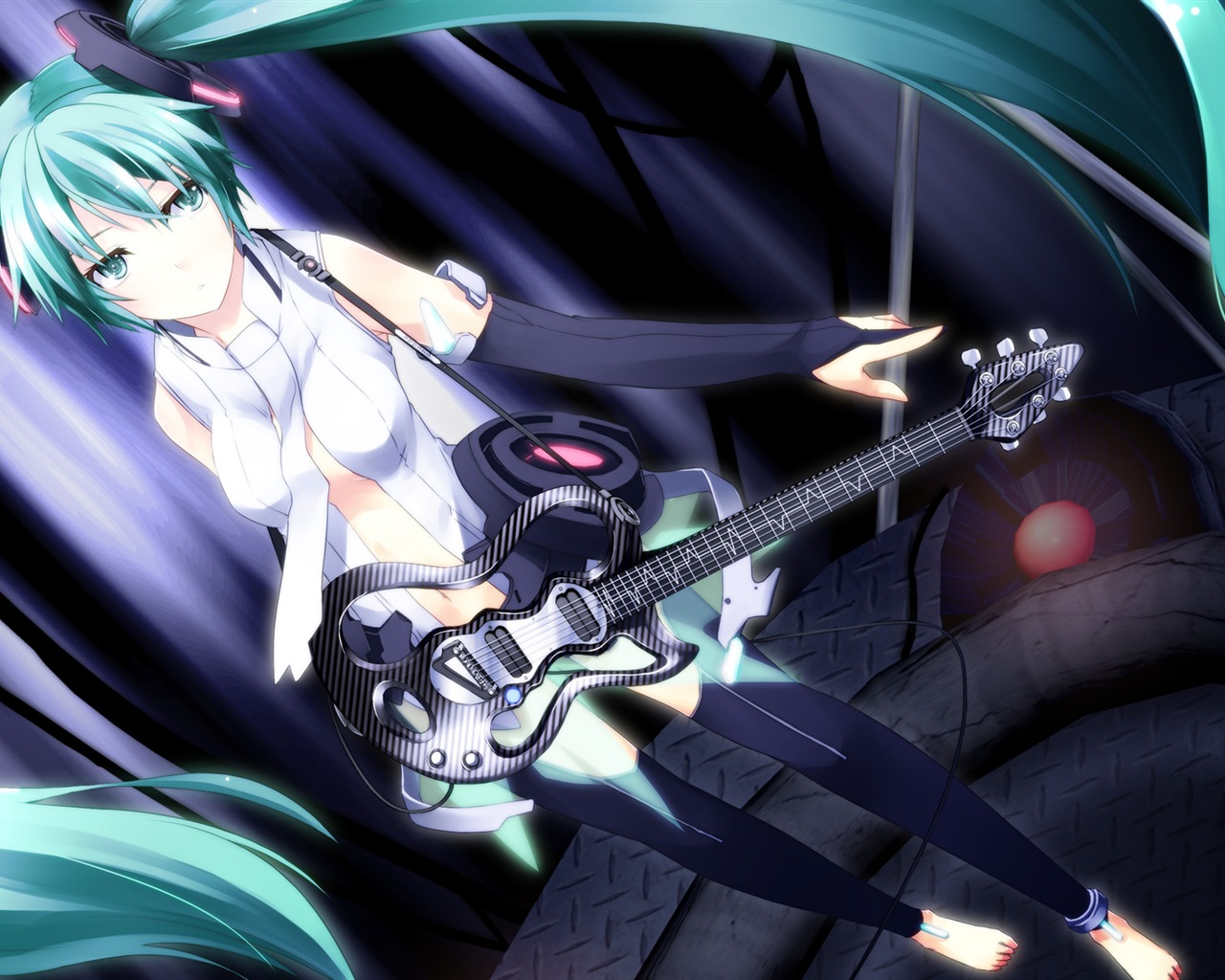 音楽ギターアニメの女の子HDの壁紙 #12 - 1280x1024
