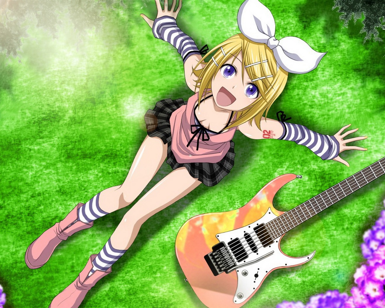 音楽ギターアニメの女の子HDの壁紙 #15 - 1280x1024