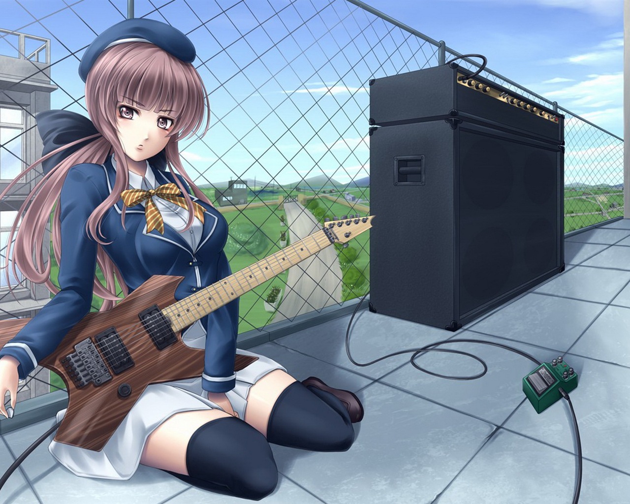 音楽ギターアニメの女の子HDの壁紙 #17 - 1280x1024
