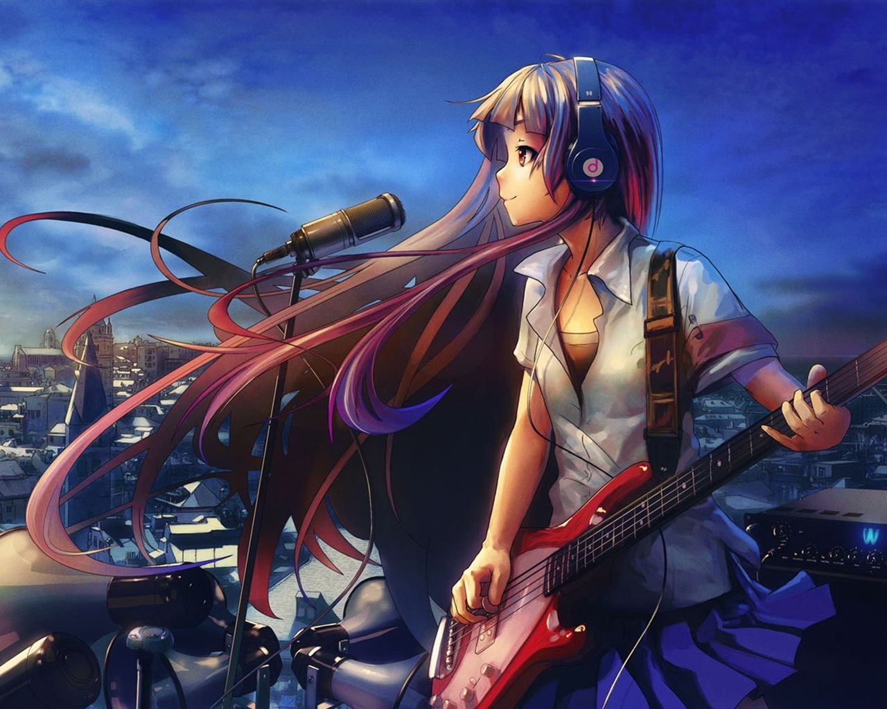 Musik Gitarre anime girl HD Wallpaper #20 - 1280x1024