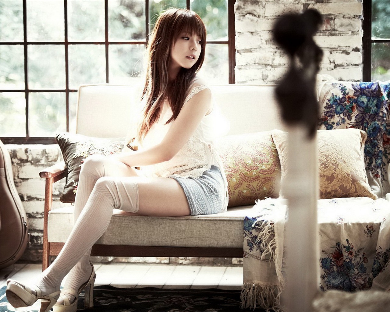 JUNIEL 한국 아름다운 소녀 HD 배경 화면 #3 - 1280x1024