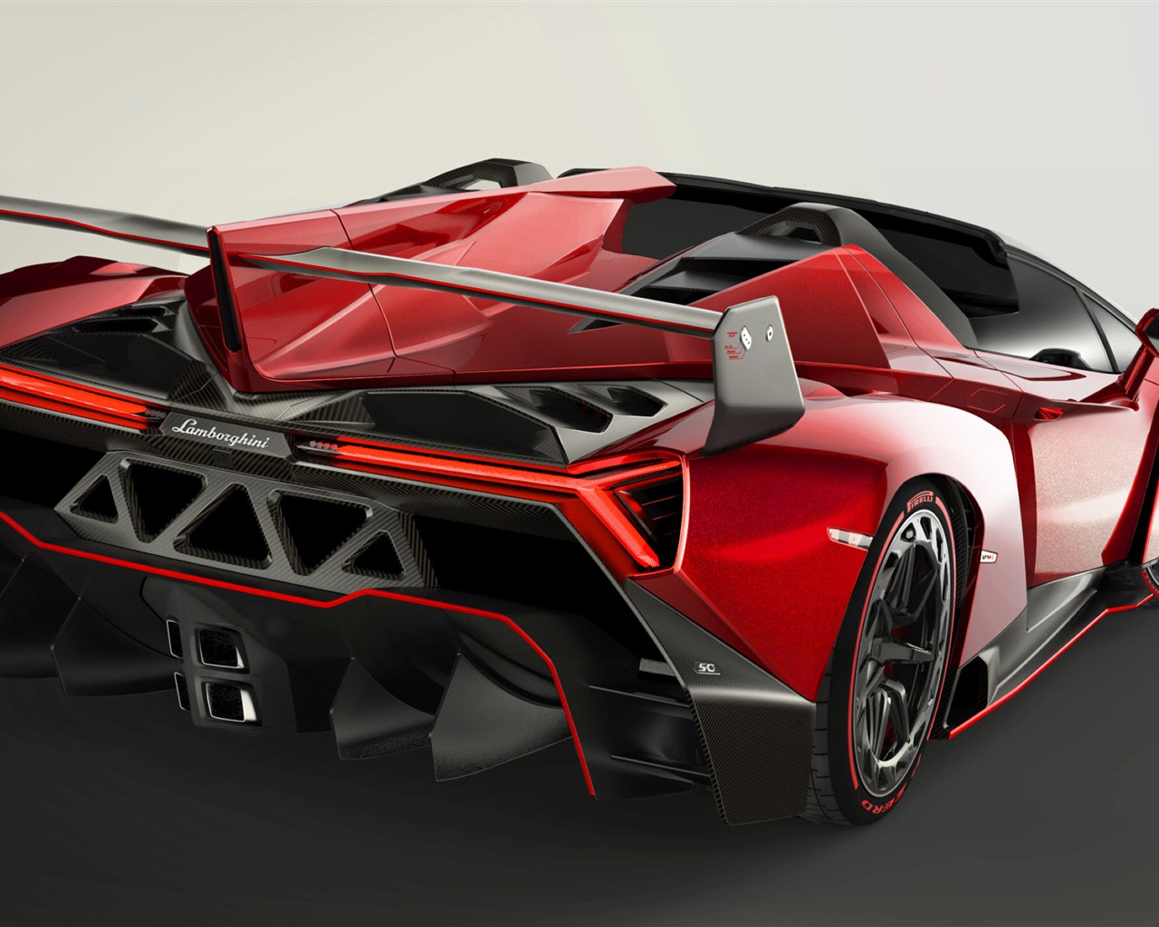 2014 Lamborghini Veneno Roadster červený supersport HD tapety na plochu #1 - 1280x1024