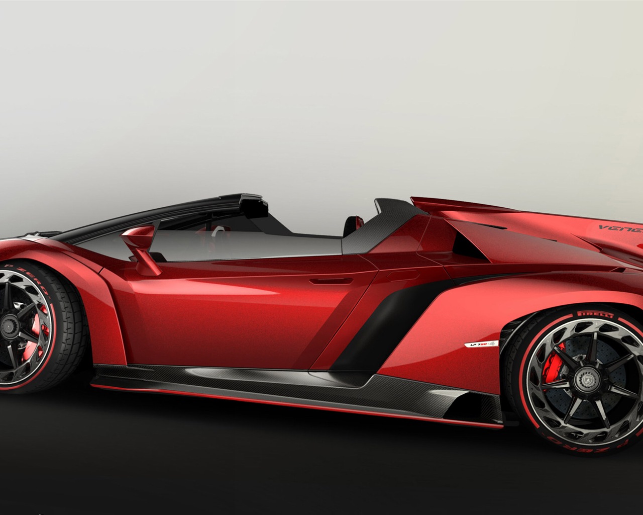 2014 Lamborghini Roadster Veneno rojo supercar HD wallpapers #4 - 1280x1024