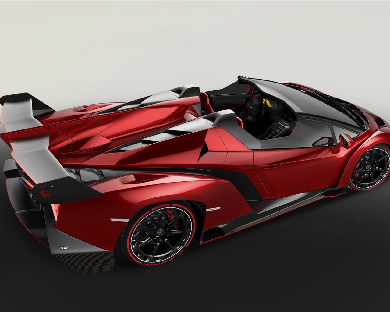 2014 Lamborghini Veneno Roadster rouge supercar écran HD #6 - 1280x1024
