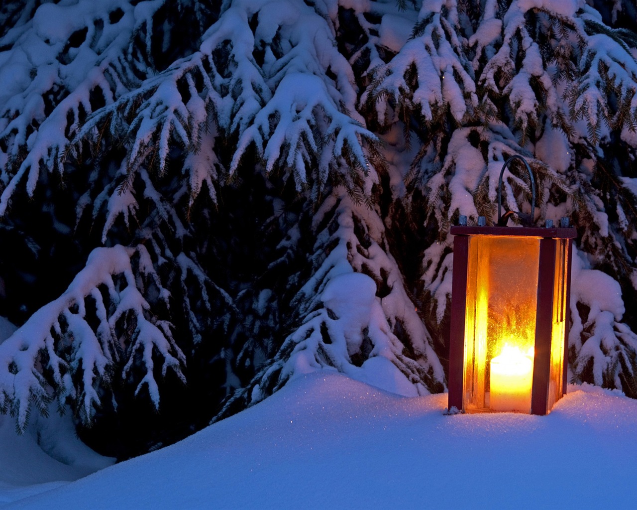 윈도우 8 테마 배경 화면의 HD : 겨울 눈 밤 #2 - 1280x1024