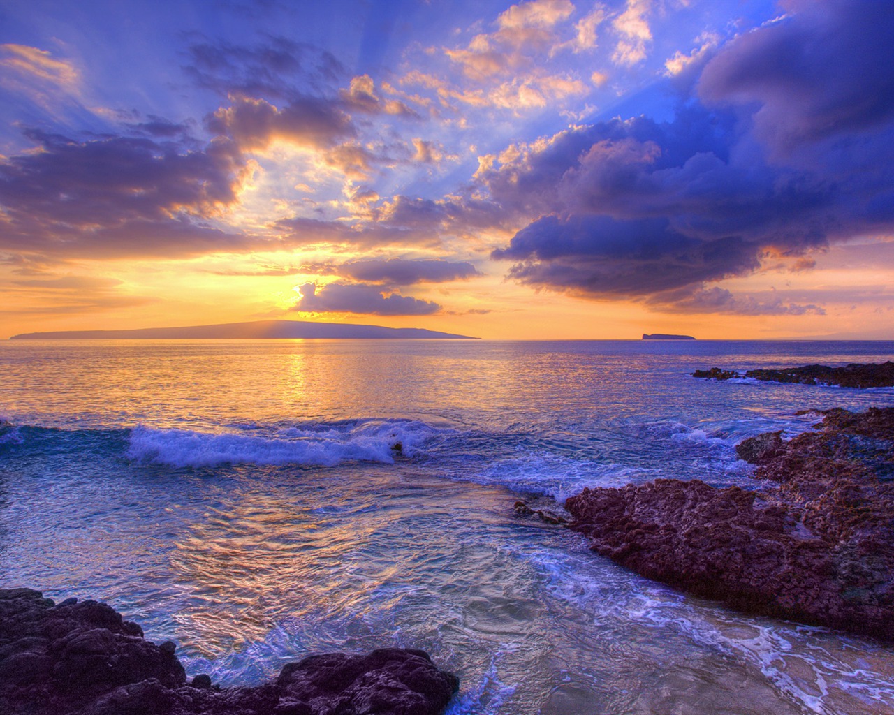 Windows 8 theme wallpaper: Beach sunrise and sunset views #2 - 1280x1024