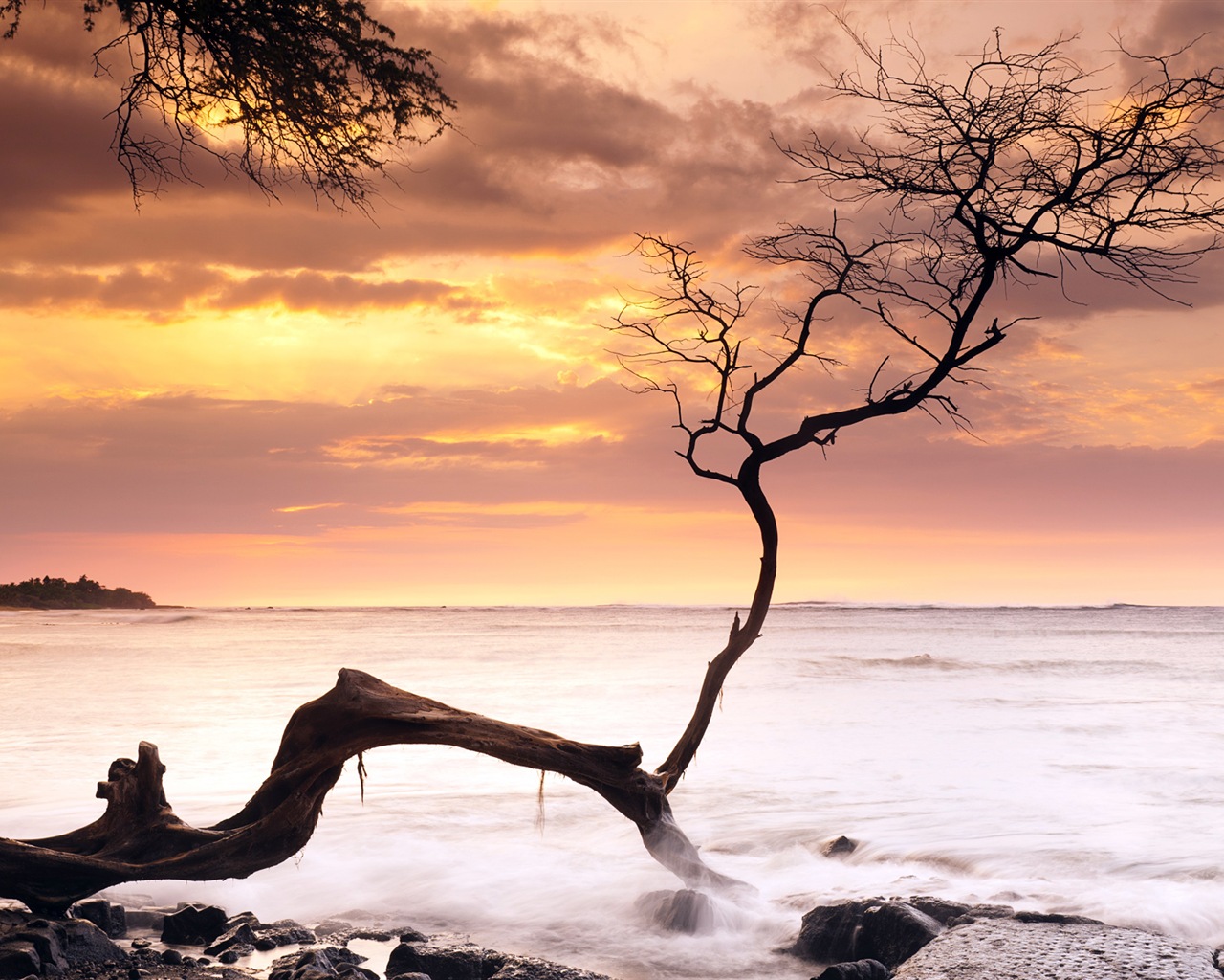 Windows 8 主題壁紙：海灘的日出日落美景 #5 - 1280x1024