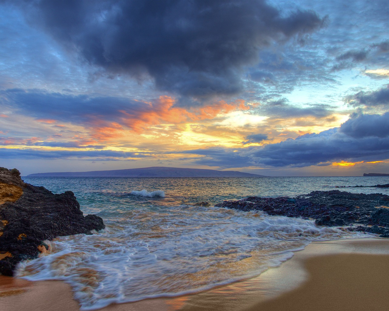 윈도우 8 테마 배경 화면 : 해변의 일출과 일몰보기 #9 - 1280x1024