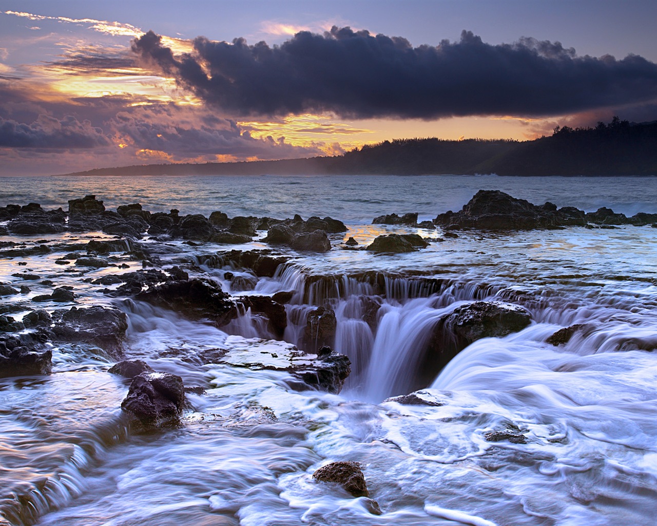 윈도우 8 테마 배경 화면 : 해변의 일출과 일몰보기 #11 - 1280x1024