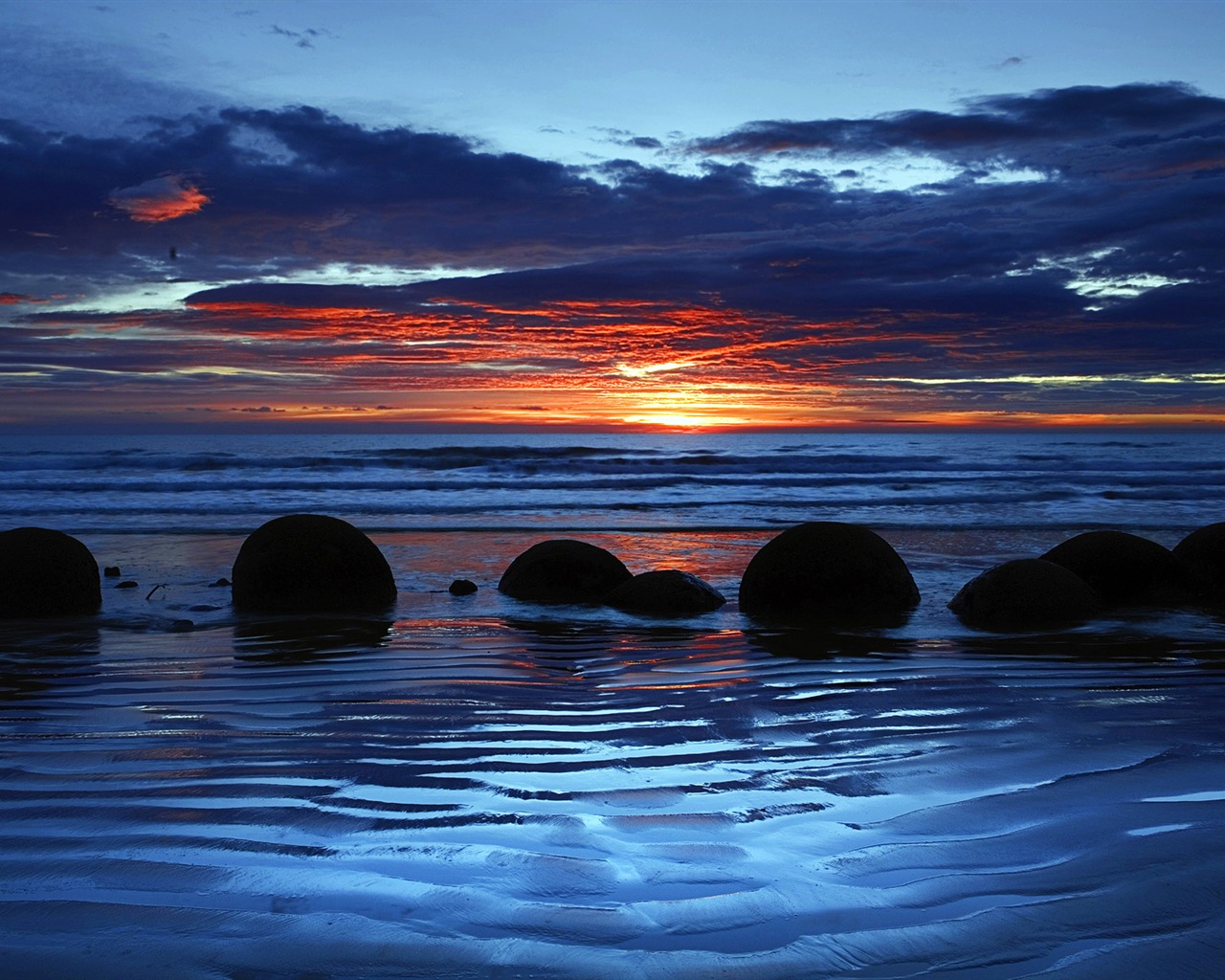 윈도우 8 테마 배경 화면 : 해변의 일출과 일몰보기 #14 - 1280x1024