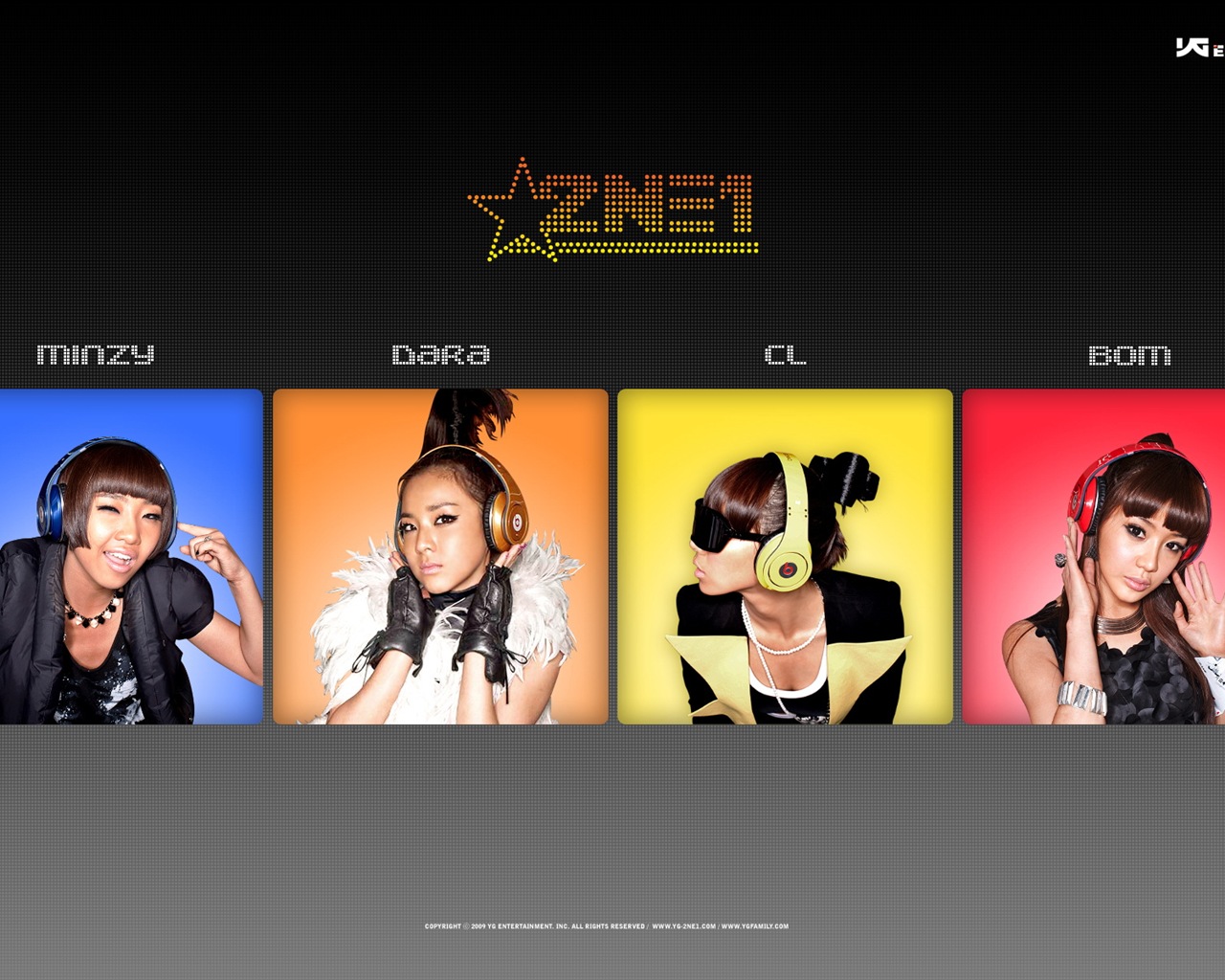 Korean music girls group 2NE1 HD wallpapers #16 - 1280x1024