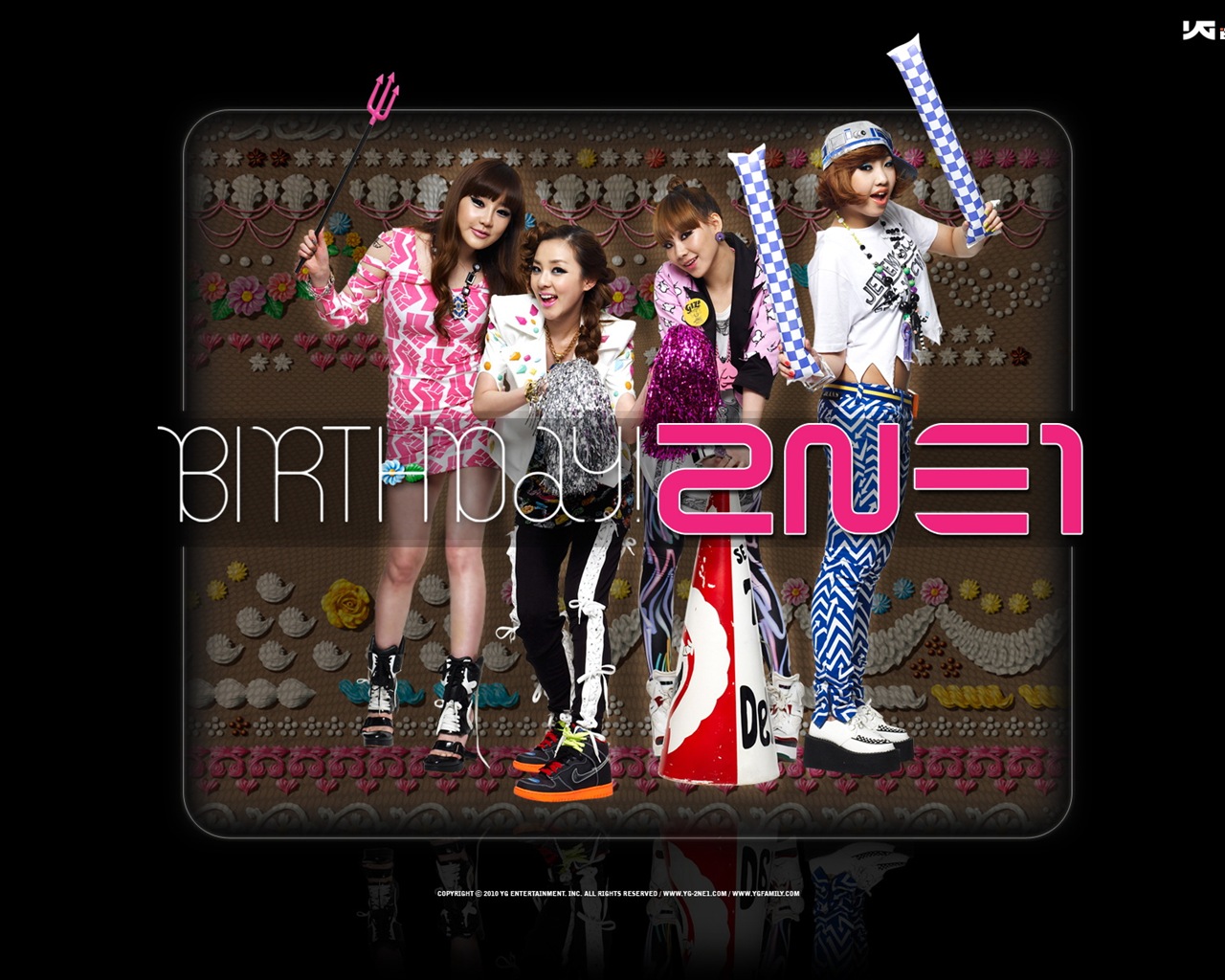 한국 음악 소녀 그룹 2NE1의 HD 배경 화면 #18 - 1280x1024
