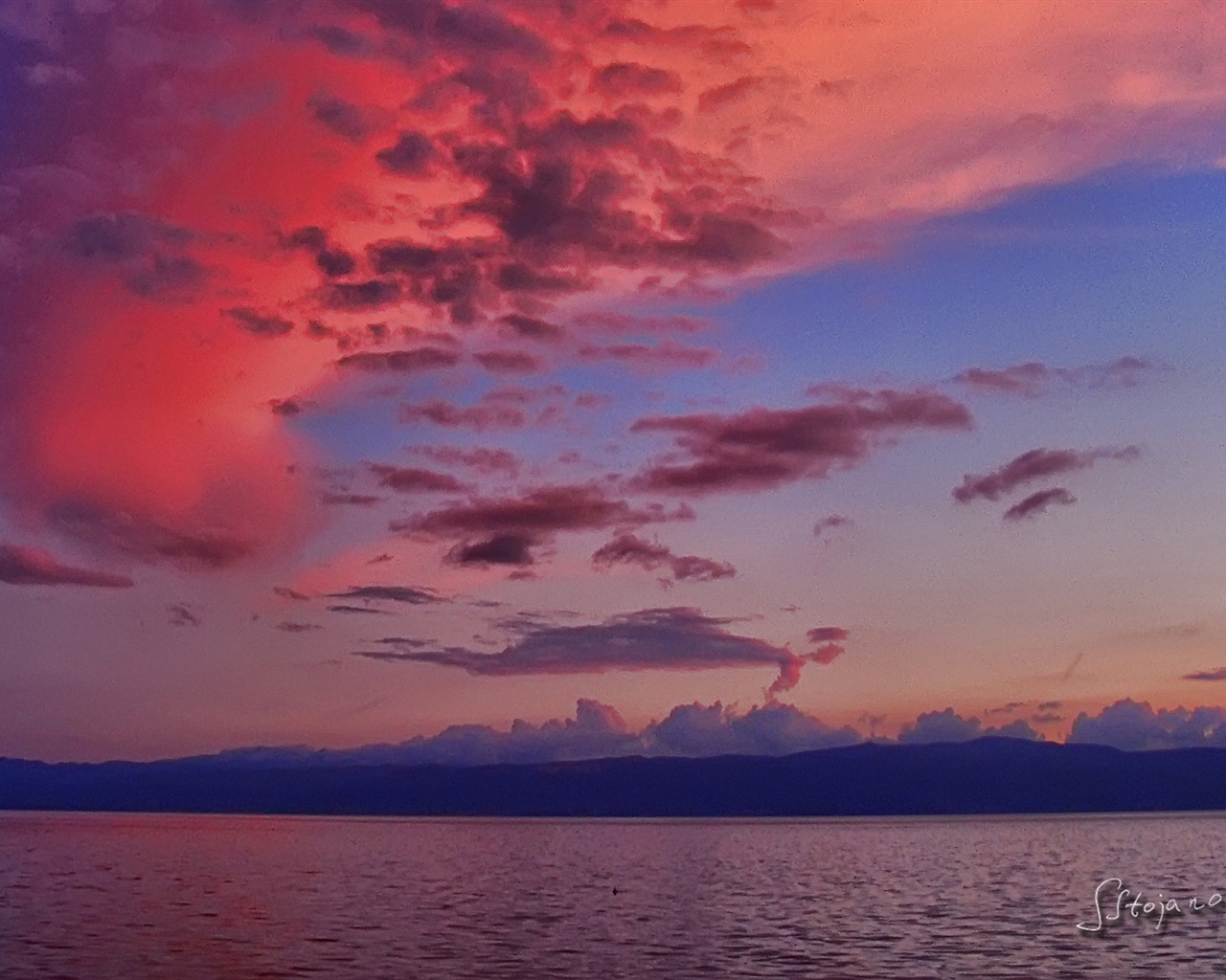 Nach Sonnenuntergang, See Ohrid, Windows 8 Theme HD Wallpaper #2 - 1280x1024