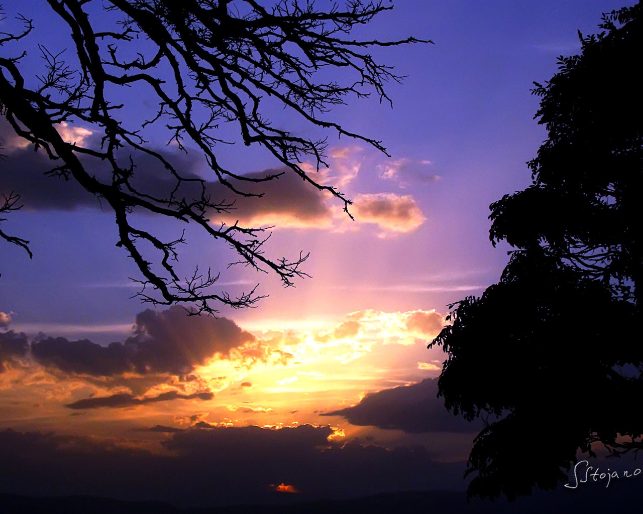 Po západu slunce, Lake Ohrid, Windows 8 téma HD Tapety na plochu #3 - 1280x1024