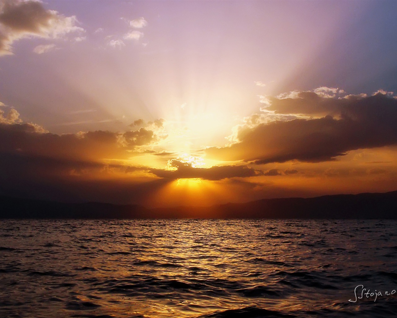 After sunset, Lake Ohrid, Windows 8 theme HD wallpapers #7 - 1280x1024